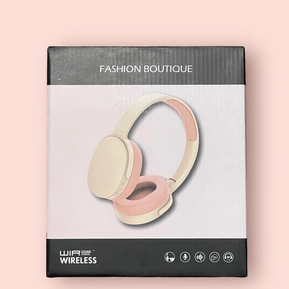 P2961 Heavy Bass Headphones Wireless Noise Canceling Gaming Headphones Pink - Picture 2 of 3